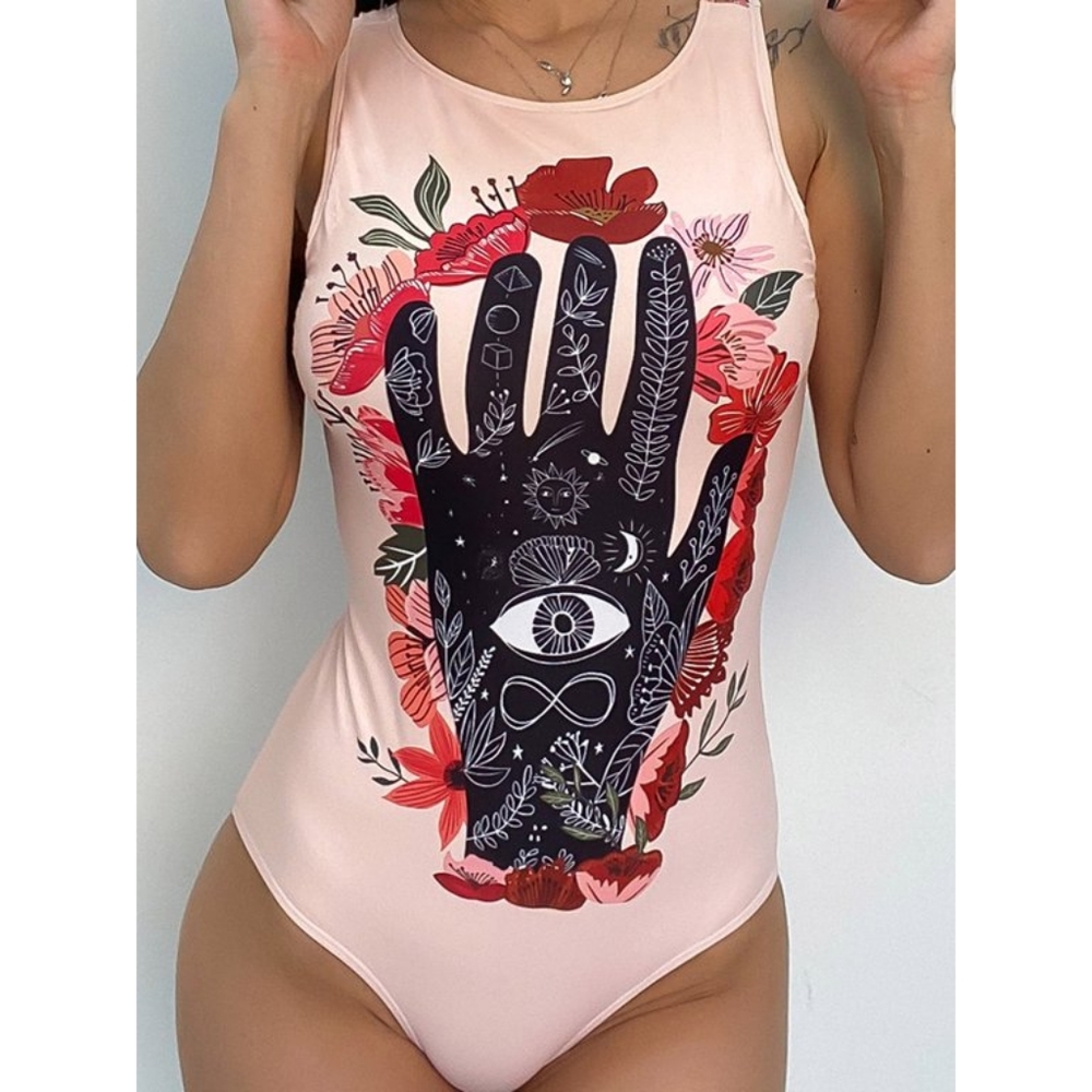 Hamsa Floral One Piece Swimsuit